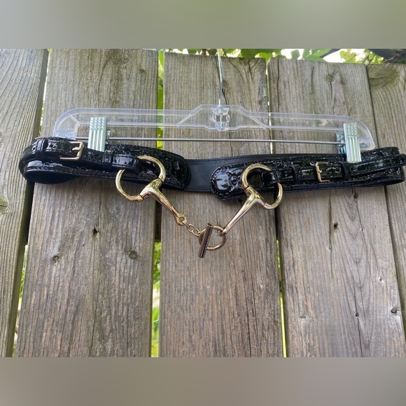 GUCCI Leather Monogram Horsebit Waist Belt RARE - Picture 3 of 14